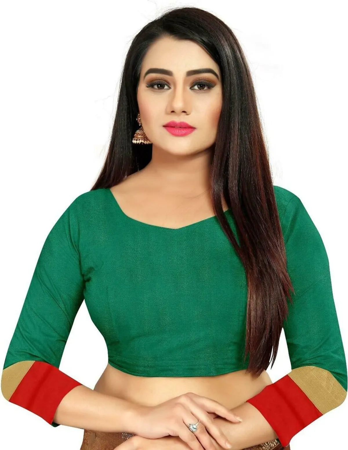 Green & Red  Soft Cotton Silk Auspicious Harmony Saree For Women