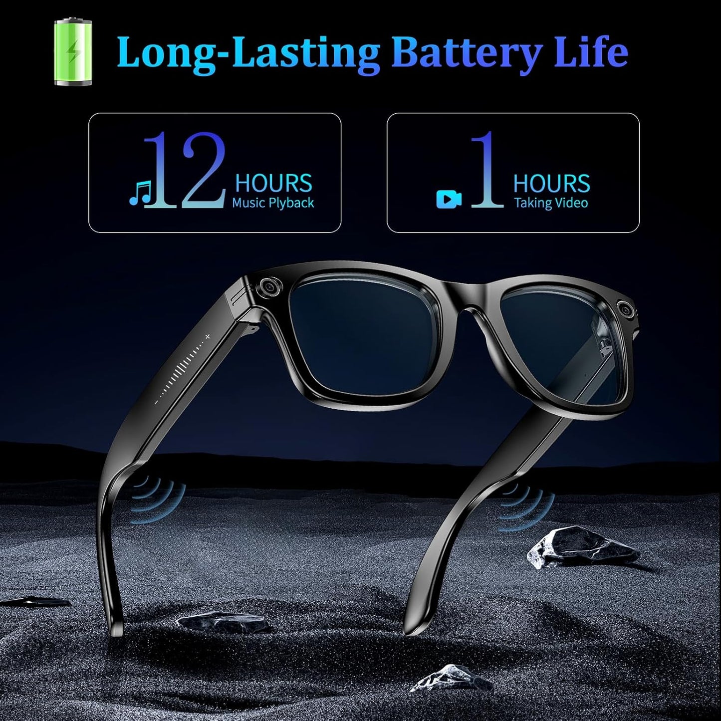 AI Smart Glasses with 8MP Camera, 4K Video & HD Photo, Bluetooth Audio, AI Voice Assistant (BUY 1 GET 1 FREE)