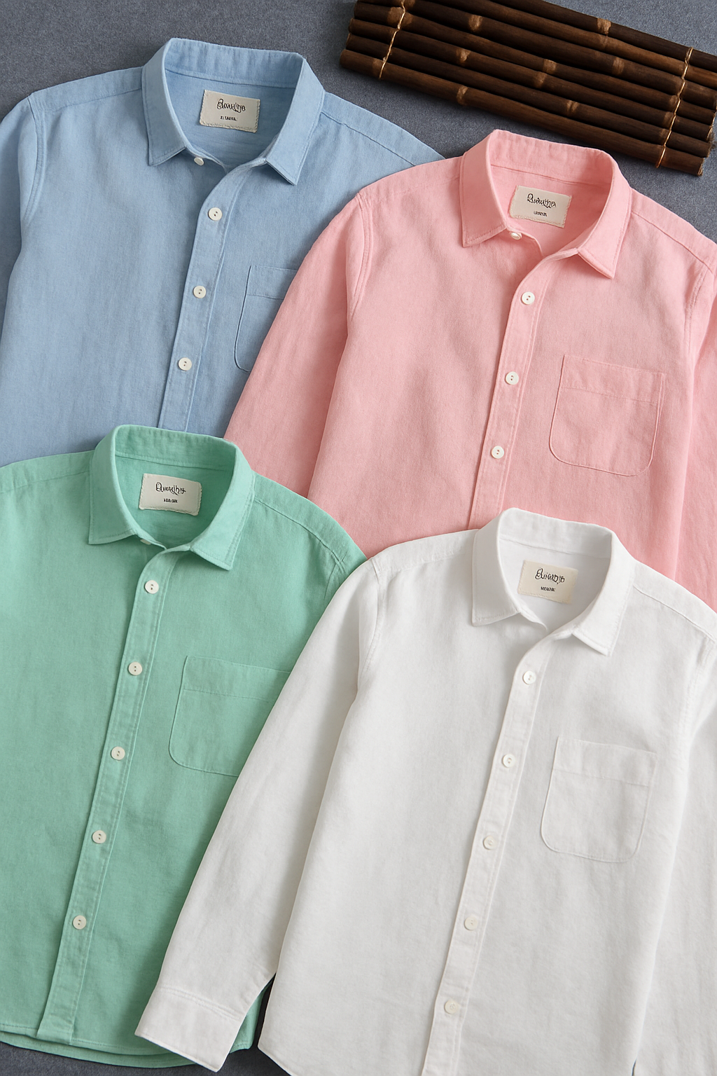 Men's Premium Line Linen Shirts (Pack Of 4)