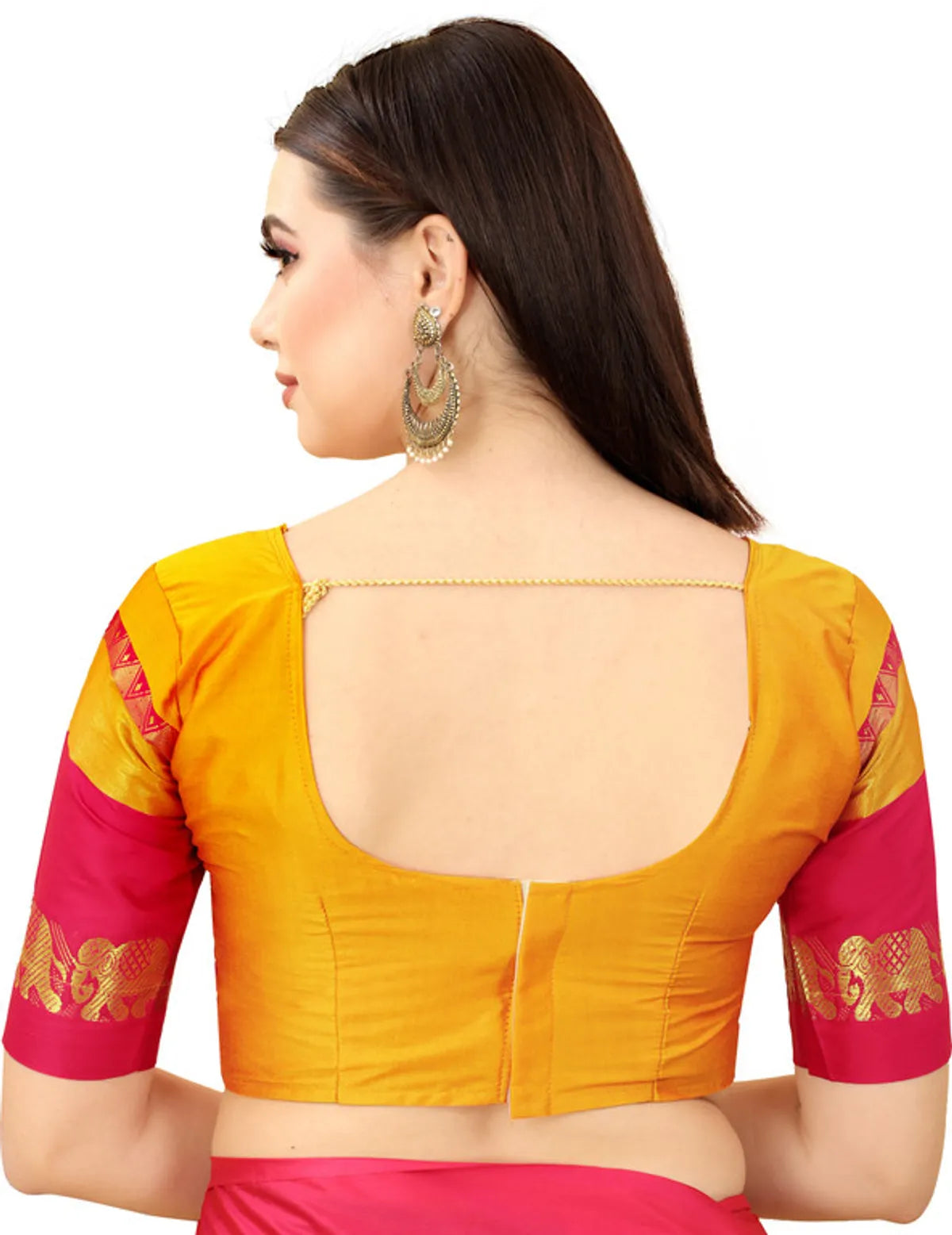 Gold Pink Soft Cotton Silk Blush Symphony Saree For Women